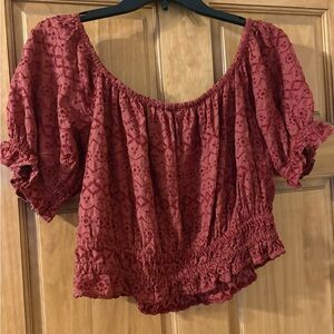 American Eagle Outfitters Burgundy Blouse